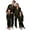 Army Green, variant on Bmisegm Matching Family Christmas Pajamas Solid Button Front Long Sleeve Top with Pants Pajamas Set Silk Like Sleepwear