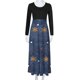 thumbnail image 5 of Vestidos de Navidad Para Mujer Estampado de Manga Larga Cuello Redondo Vestido Largo Playa Casual Maxi Sundress Odeerbi ODB202930, 5 of 6