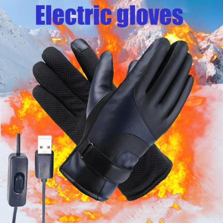Heated Gloves for Men Women,USB Plug Electric Heating Gloves, Touchscreen  Waterproof Hand Warmer for Cycling Biking Fishing Skiing Camping Hunting in  Winter 