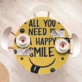 thumbnail image 3 of Ambesonne Emoji Fitted Round Tablecloth, Modern Saying with Funny Face, 45"- 56" Diameter, Mustard Black, 3 of 4