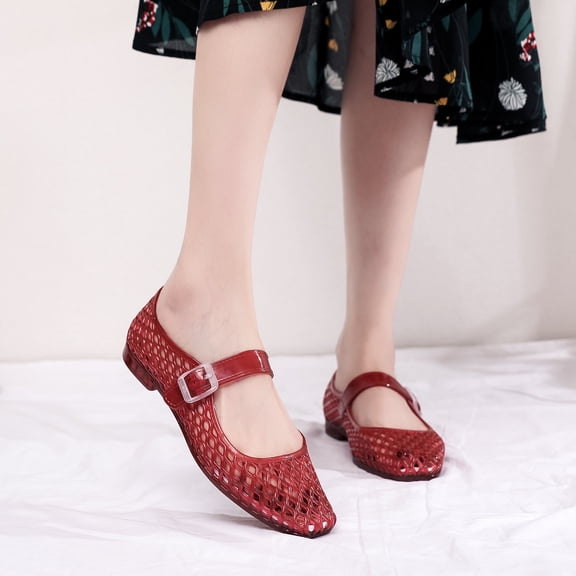 Women's Jelly Flats - Comfortable Casual Shoes, Summer beach sandals