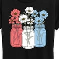 thumbnail image 3 of Instant Message - Red White Blue Mason Jars  - Women's Short Sleeve Graphic T-Shirt, 3 of 6