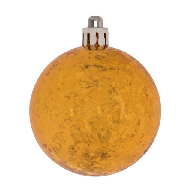 Vickerman M166330 Antique Gold Shiny Mercury Ball Ornament - 4 in. - 6 per Bag