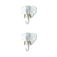 thumbnail image 2 of Maytalsory Animal Head Key Hook Sturdy And Durable Construction Adding Touch Of Whimsy White gold (elephant 2Set, 2 of 6