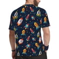 thumbnail image 2 of Wukai Spaceships and Stars Print Men's Short-Sleeved Mesh T-Shirt,Quick-Dry Short Sleeve Workout T-Shirt-3X-Large, 2 of 8