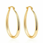 Ayyufe Women Simple Oval Type Hoop Alloy Earrings Ear Loop Piercing