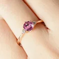 thumbnail image 3 of 2Ct Round Lab Created Pink Sapphire Wedding Ring 14K Rose Gold Plated Silver, 3 of 4