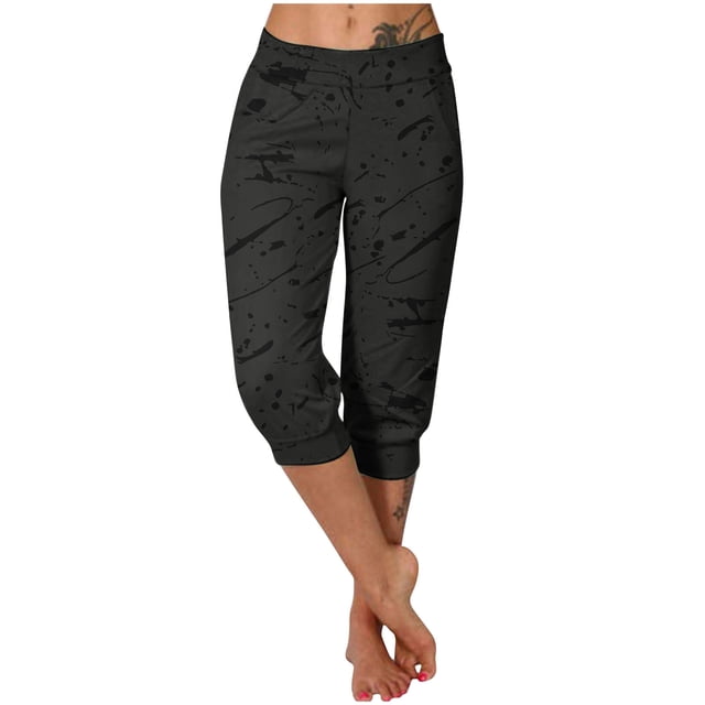 Pantalons Décontractés pour Femmes, Leggings Imprimés Décontractés, Pantalons Courts