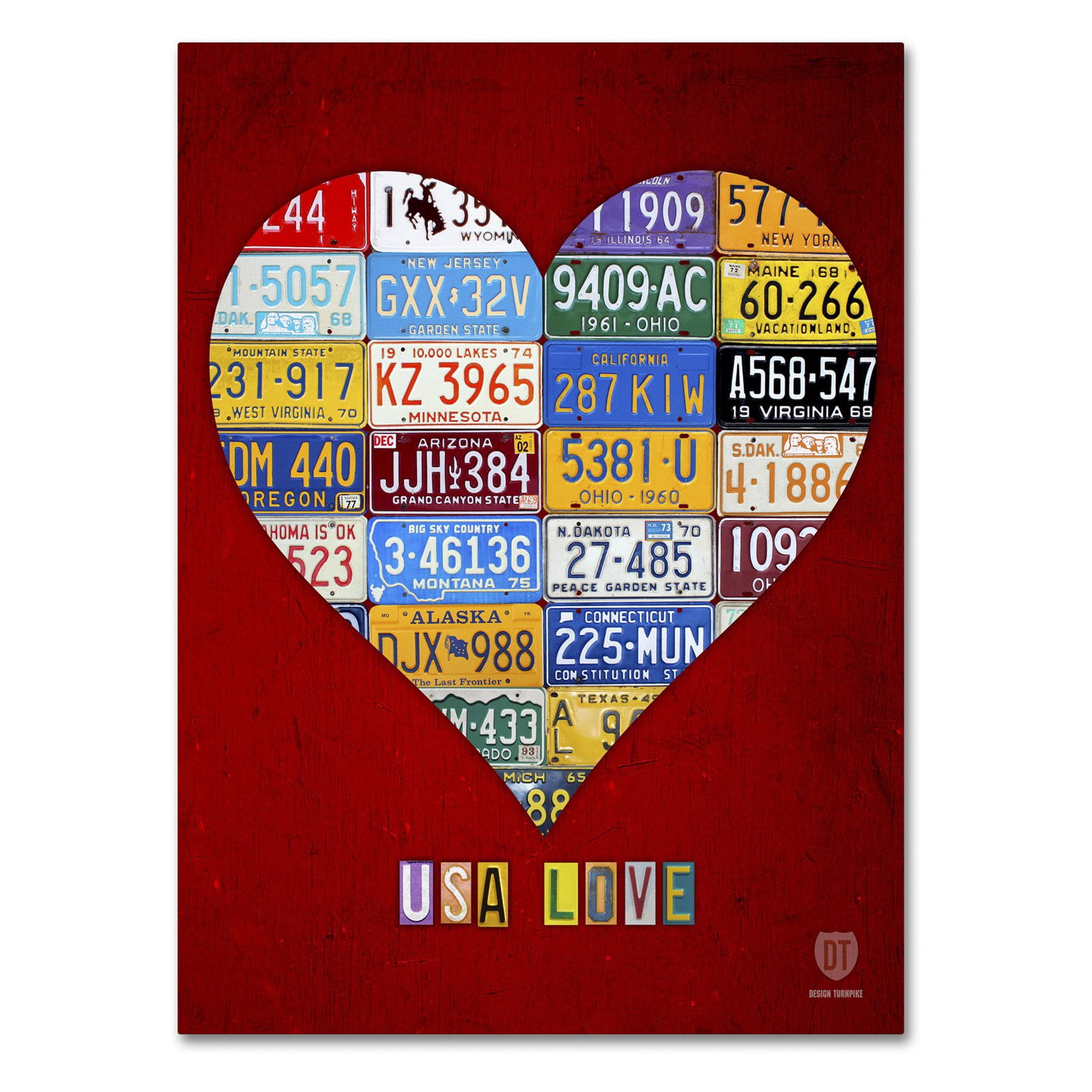 Trademark Fine Art 'Heart' Canvas Art by Design Turnpike, White Matte, Black Frame