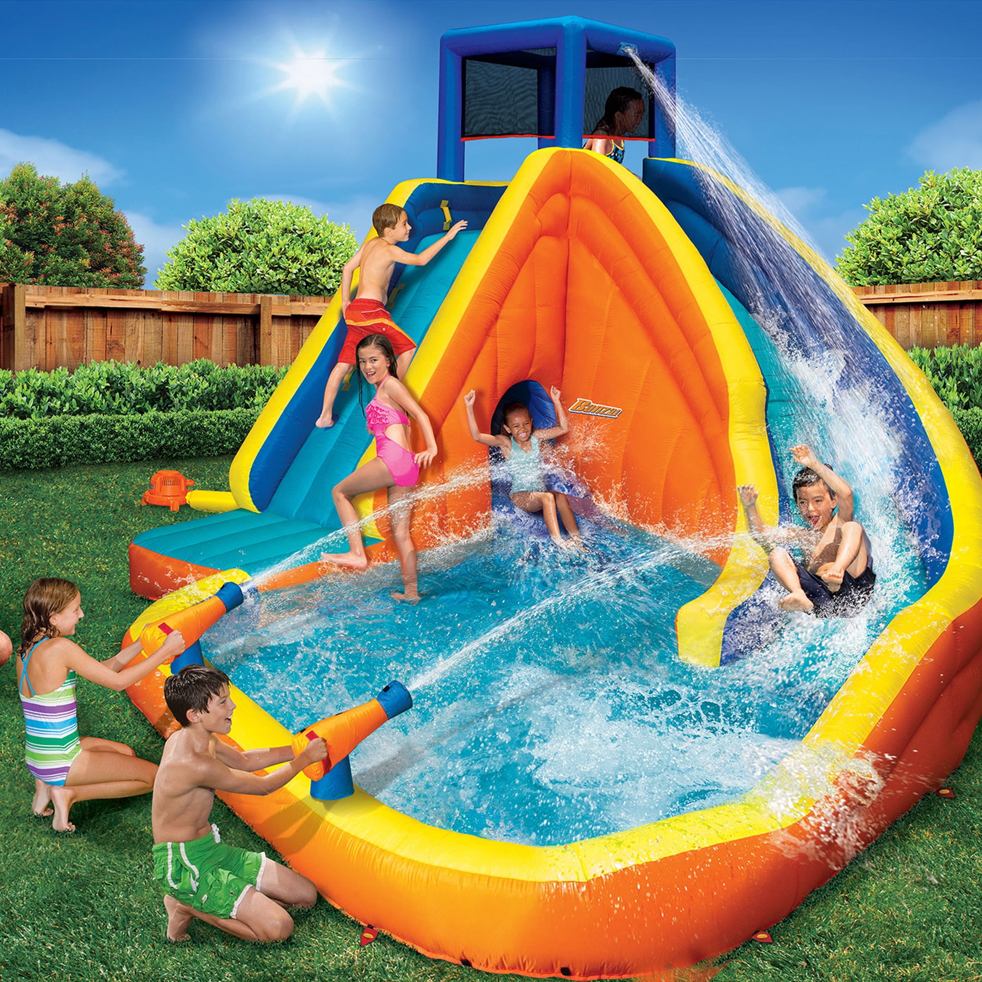 Banzai Splash Inflatable Water Slide Inflatable Pool Banzai Slide