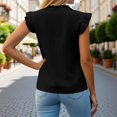 thumbnail image 4 of DHFJKG Tank Tops For Women Summer Bohemian Floral Embroidery Sleeveless Ruffle Lace Up Graphic Tee Beach Vacation Clothes Comfortable Tops, 4 of 6