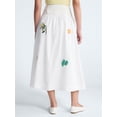 thumbnail image 4 of Free Assembly Women's and Women's Plus Embroidered Cotton Maxi Skirt with Drop Waist, Sizes XS-4X, 4 of 6