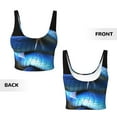thumbnail image 5 of Haiem Blue Viper Snake Pattern Womens Sports Bra - U Neck Padded Low Impact Yoga Bra Workout Crop Top Gym Moisture-Wicking Workout Vest -XX-Large, 5 of 9