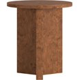 thumbnail image 4 of Henn&Hart 20" Scandinavian Round Wooden End Table, Side Table, Nightstand with X-Base for Living Room, Office, Family Room, or Bedroom, Walnut Burl, 4 of 15