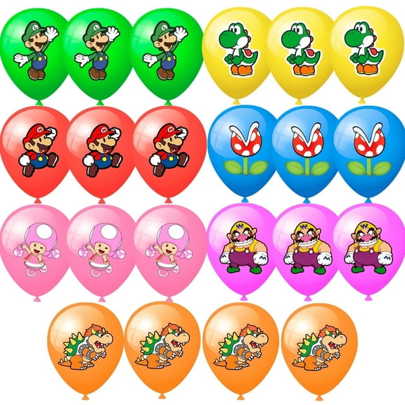 Mari-oo Balloons, 28pcs Mari-oo Birthday Balloons for Mari-oo Birthday Party Supplies,Includes 7 Styles and Patterns, Great for Mari-oo Party Decorations,Mari-oo Bros Birthday Decorations