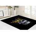 thumbnail image 2 of Dining Room Rug, Large Rug, Modern Rug, 3D Printed Rug, Trendy Rugs, Bridesmaid Gift Rug, Skull Rug, Skull King Rug, Soft Rugs, Black Rug, 3.3'x5' - 100x150 cm, 2 of 4