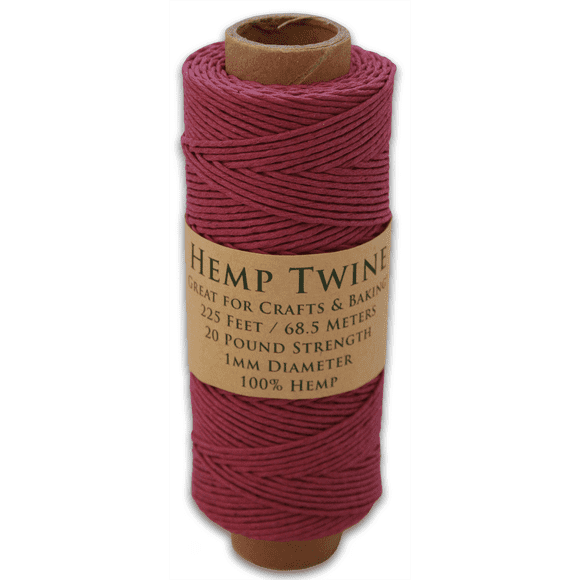 Hemptopia Carrete Twine de Cáñamo - 225 Pies de 1 Mm 100% Cuenta Natural Twine, Color (Orquídea) - Resistencia a Prueba de 20 Lb - Perfecto para Hacer Joyas y Manualidades