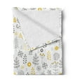 thumbnail image 2 of Modern Soft Flannel Fleece Blanket, Nature Wild Forest Leaves Flowers Trees Buds Sketchy Contemporary Art Print, Cozy Plush for Indoor and Outdoor Use, 50" x 70", Grey Mustard White, by Ambesonne, 2 of 5