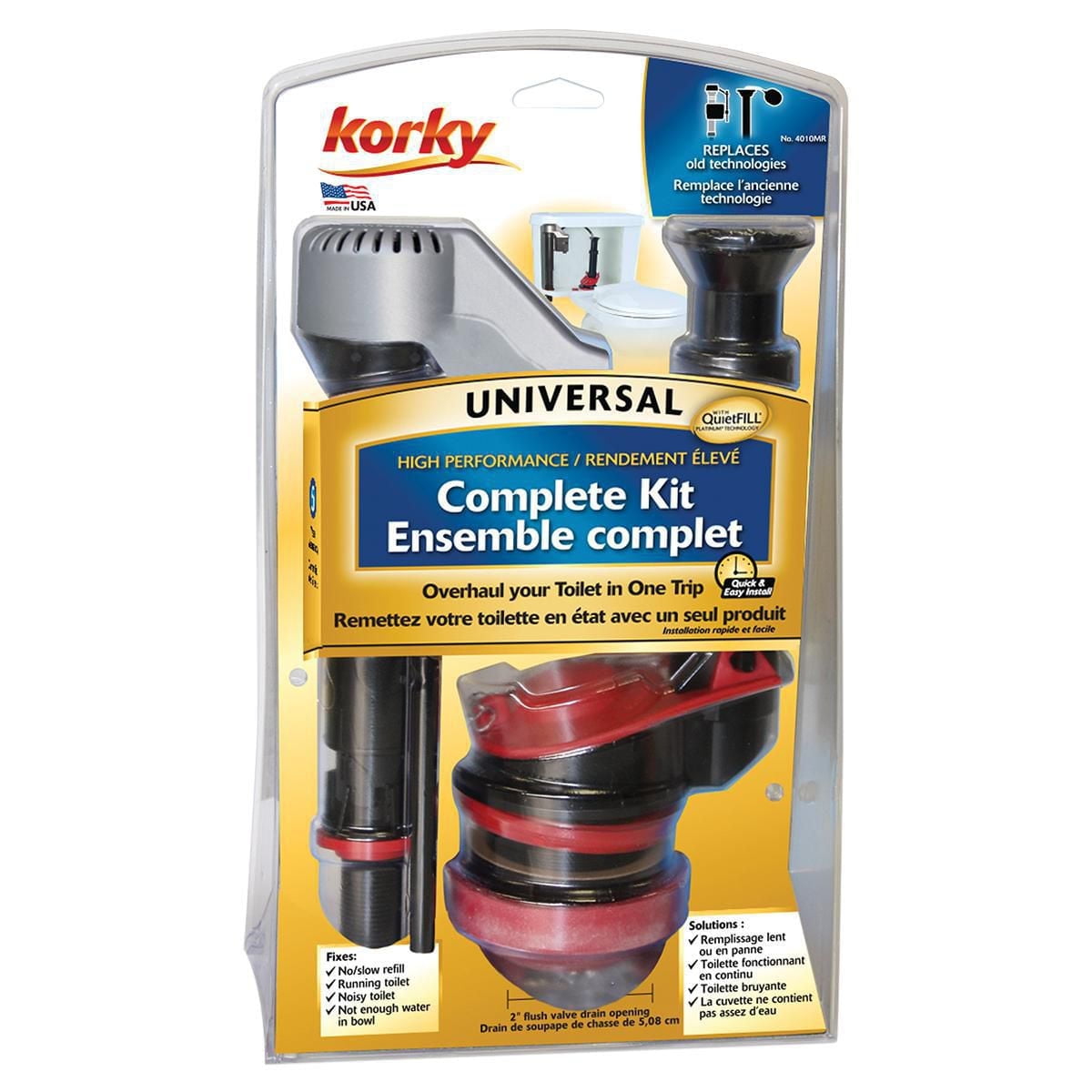 Standard 1-inch Complete Toilet Repair Kit - Fixes Running, Noisy, Slow Refill, and Weak Flush Toilets (4010MP)