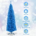 thumbnail image 4 of Gymax 6ft Pencil Artificial Christmas Tree Electroplate Pencil Tree (Blue), 4 of 10