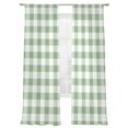 thumbnail image 2 of Sheer Curtain Panels Sage Green Rod Pocket Voile Window Curtains Green Buffalo Check Plaid Window Treatments Ligh Filtering Privacy Curtain Drapes for Bedroom Living Room 2 Panel Set 108 Inch Length,, 2 of 9