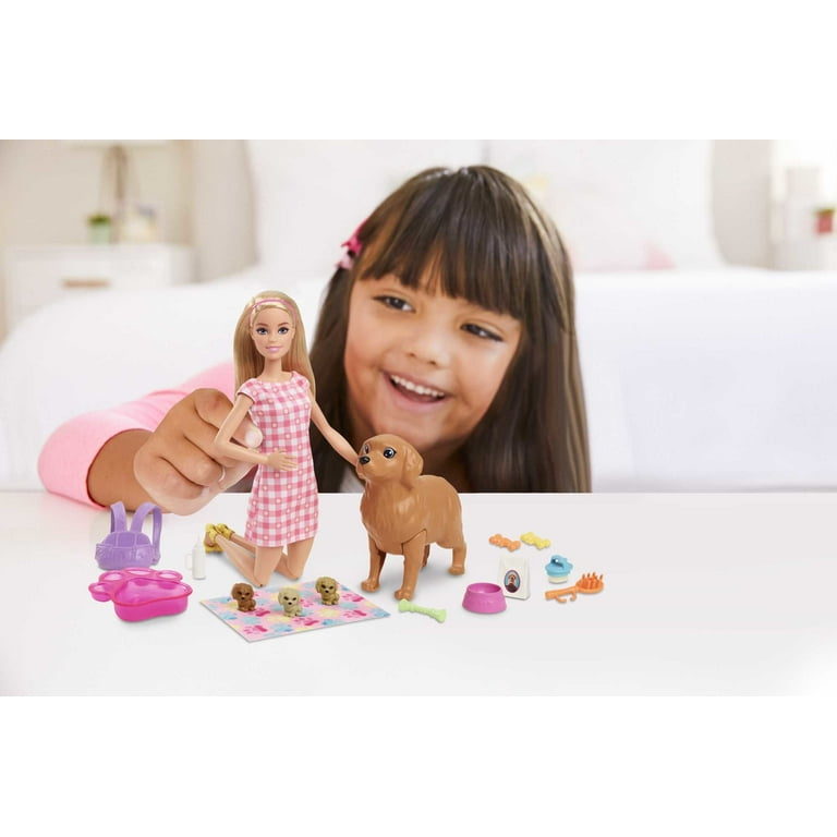Barbie - Doll and Newborn Pups Playset