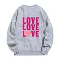 thumbnail image 4 of Fadeal Chandails en Molleton de la Saint-Valentin pour Femmes, Imprimé Lettre d'Amour, Col Rond, Mode Décontractée, Gris 2TG, 4 of 4