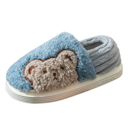 

Mens Slippers Autumn And Winter Indoor Fashion Comfortable Cartoon Bear Thick Bottom Non Slip Slippers for Men Size 45