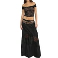 thumbnail image 2 of Coduop Women 2 Piece Long Skirt Outfit Set Off Shoulder Tube Top and Bodycon Midi Skirt 2Pcs Suit, 2 of 9