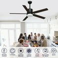 thumbnail image 5 of Xaujix Ceiling Fans with Lights and Remote Control, 60" Indoor Outdoor Ceiling Fan 6-Speed Silent Reversible Motor for Patio Farmhouse Bedroom Living Room, Walnut&Black, 5 of 12