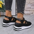 thumbnail image 5 of Walking Sandals Women,Summer Shoes For Women,Women's Sandals,Womens Wedge Sports Sandals Soft Thick Sole Closed Toe Strappy Lightweight Comfortable Casual Stylish Sandals Casual Stylish,Black,5.5, 5 of 9