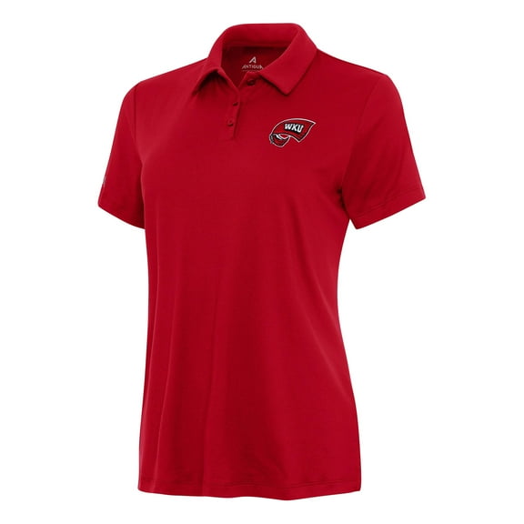 Women's Antigua Red Western Kentucky Hilltoppers Reprocess Polo