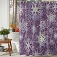 thumbnail image 4 of Purple Snowflake Christmas Shower Curtain, Xmas Snowflake Winter Waterproof Fabric Shower Curtains with 12 Hooks, Bathroom Curtain Set for Bathroom Accessories Decor, 36 x 78 Inches, 4 of 9