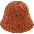 thumbnail image 4 of CoCopeaunts Women Bucket Hats Thick Warm Keeping Knitted Hat Autumn Winter Casual Fisherman Hat Solid Color Crochet Bucket Cap, 4 of 8