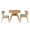 Natural, variant on Solid Wood 3-Piece Bistro Dining Table Set, Bistro Stacking Table and Chairs Set of 2 with Padded Seat, Dinette for Kitchen, Dining Room, Patio, Tavern, Balcony (Walnut)