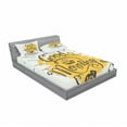 thumbnail image 3 of Ambesonne Saying Fitted Sheet & Pillow Sham Set, Birds and a Cup of Coffee, Twin, Mustard Coconut, 3 of 3