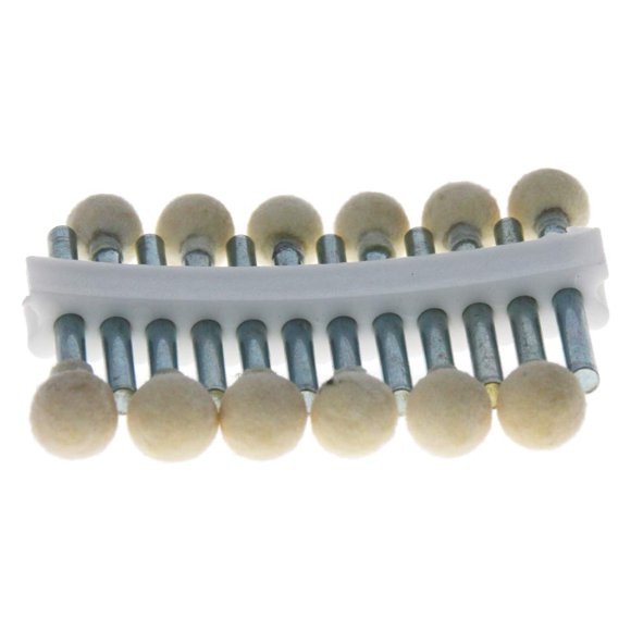 Utoolmart 8mm Wool Felt Mounted Points Spherical Cone Polishing Bits Burrs Buffing Wheels Grinding Head with 1/8" Shank 12 Pcs