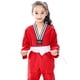 thumbnail image 2 of Verano blanco algodón tamaño artes marciales autodefensa transpirable color sólido niños taekwondo adornado uniformes de taekwondo, 2 of 2