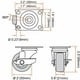 thumbnail image 4 of Ruedas giratorias FactorDuty 2 con freno de goma dura, paquete de 8, 4 of 7