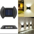 thumbnail image 3 of Inteprter 4 piezas de luz solar de pared impermeable al aire libre jardín patio porche patio entrada patio calle césped camino escalera lámpara Iluminación y accesorios Luz calida Inteprter HA073275-02, 3 of 6