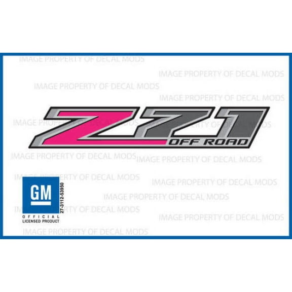 Decal Mods Z71 Offroad Truck Pink (Hot) Decals Stickers fits Chevy Silverado - FHP (2014-2017) Bedside (Set of 2)