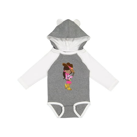 

Inktastic African American Girl Cowboy Girl Cowboy Hat Gift Baby Girl Long Sleeve Bodysuit