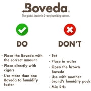 Boveda 72% Two-Way Humidity Control for wood containers, size 60, 4-pack moisture absorbers and humidifier in resealable bag