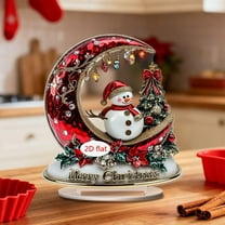 Taicans 2D Flat Christmas Figurine with Snowman,Moon,Tree & Decorations - 2025 Holiday Decor,Festive Home Decor,Christmas Gift,Winter Wonderland Ornament