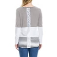 thumbnail image 4 of FASHIONWT Women Plus Size Round Neck Patchwork Striped Long Sleeve T-Shirt Maternity Nursing Top, 4 of 4