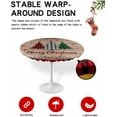 thumbnail image 2 of Christmas Round Tablecloth for 45"-54" Tables, Waterproof Outdoor Table Cloths 54 Inch Round Fitted Tablecloth with Elastic, Xmas Tree Buffalo Plaid Winter Snowflakes Wood Grain Table Cloth Cover, 2 of 4