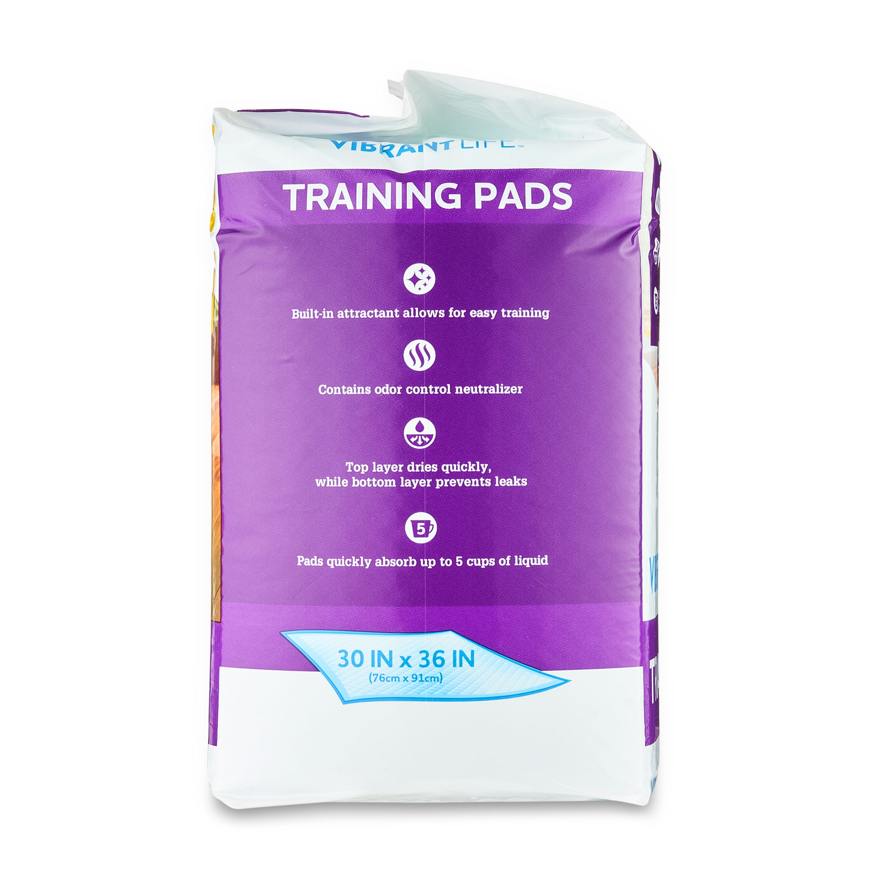 Vibrant Life Training Pads, Dog & Puppy Pads, 22 in x 22 in, 50 Count