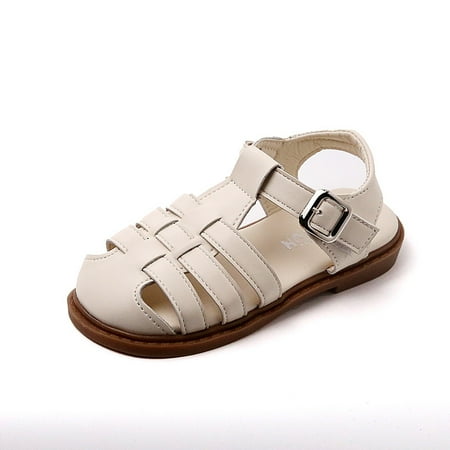 

Girls Round Toe Side Buckle Casual Flat Sandals Kids Summer Shoes