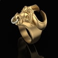 thumbnail image 2 of Gold over Bull Ring Wall Street Bull Taurus Astrology Ring Men Bull Ring, 2 of 7