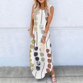 thumbnail image 1 of SMihono Robe Maxi Bohème d'Été pour Femmes Grande Taille Robe Longue Imprimée Sans Manches Col Rond Robe de Plage, 1 of 5